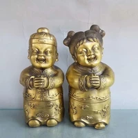chinese bronze craftsmanship creates statues of little boys and girls the golden boy and jade girl statue implies a natural pair