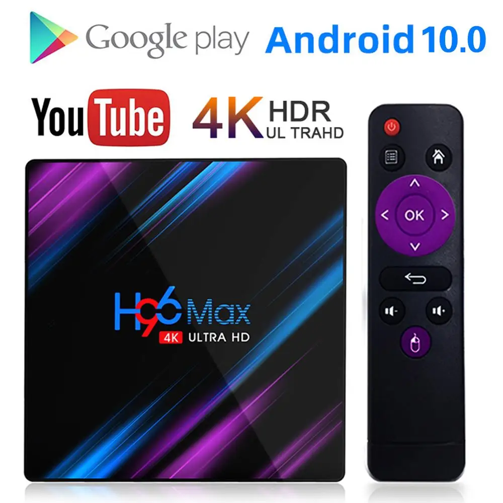 ТВ приставка Android 10 RK3318 2 ГБ 4 ОЗУ 16 32 64 Гб ПЗУ Четырехъядерный 4K 4G/5G WiFi Bluetooth Smart Media