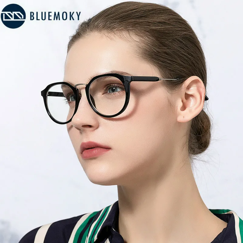 BLUEMOKY Он украшен круглыми синими светильник фильтром очки Рамка Для женщин