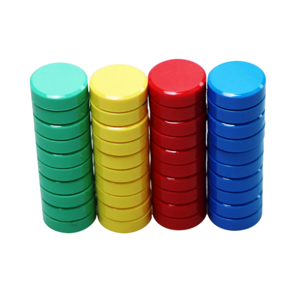 

30Pcs Whiteboard Magnets Strong Round Magnets Magnetic Button Stickers for Pin Board Notice Board Refrigerator Picture (Random