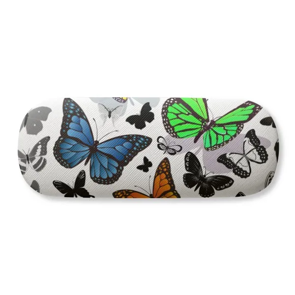 

Vintage Scope of butterflies Glasses Case Eyeglasses Clam Shell Holder Storage Box