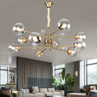 modern minimalist led chandelier gold industrial glass ball for living room bedroom kitchen fixture home decor interior lighting