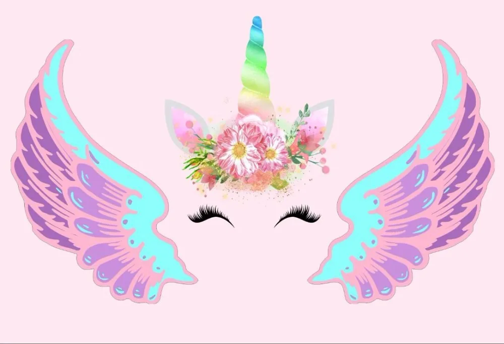 7x5FT светильник тканевый Розовый Единорог Маска с крыльями головы фон для