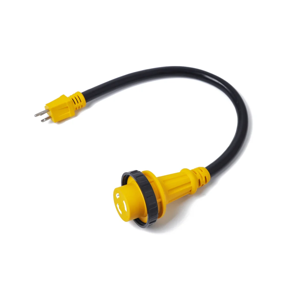 

60cm 10AWG 125V 15A Male to 30A Female Power Adapter Cable for RV Marine Boat (Yellow)