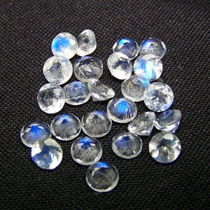 0.7ct Natural Rainbow Moonstone 5mm Faceted Round Cut Gemstone