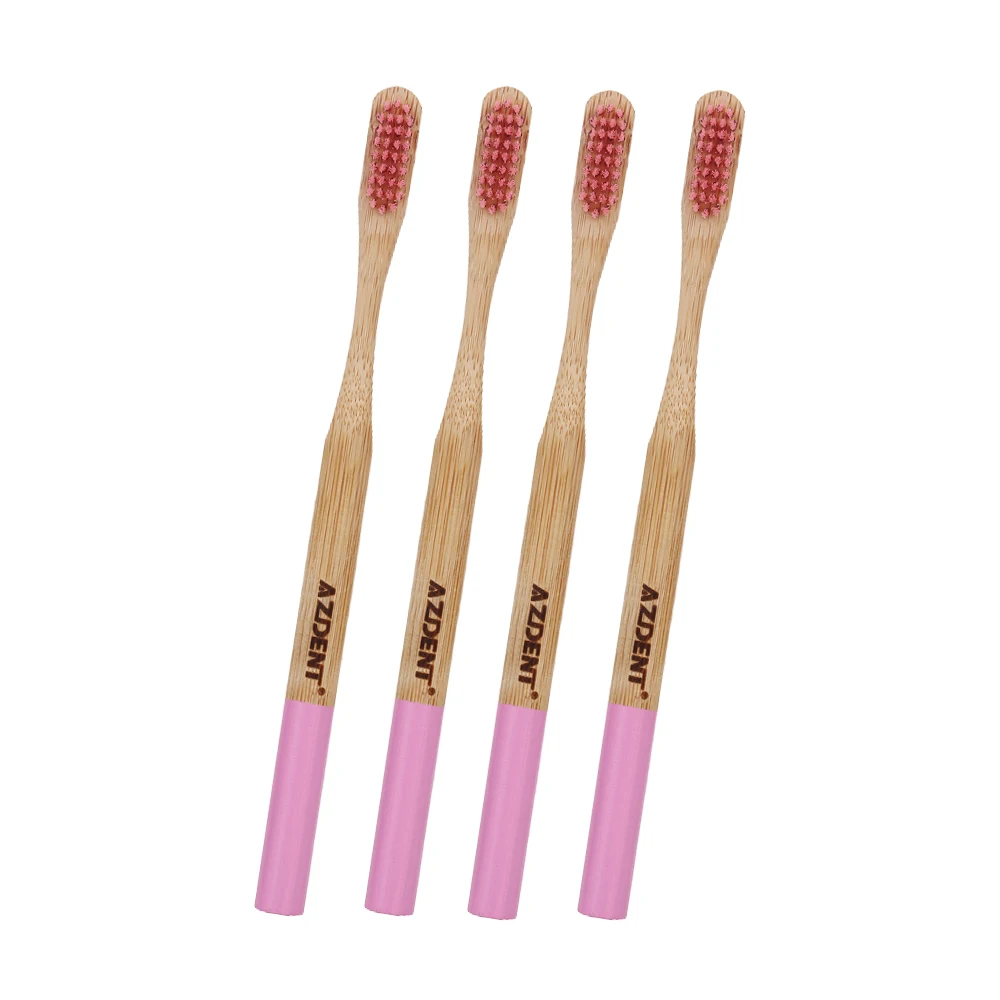 Зубная щетка AZDENT 4 шт./лот с бамбуковым углем двойная Ультрамягкая зубная щетина