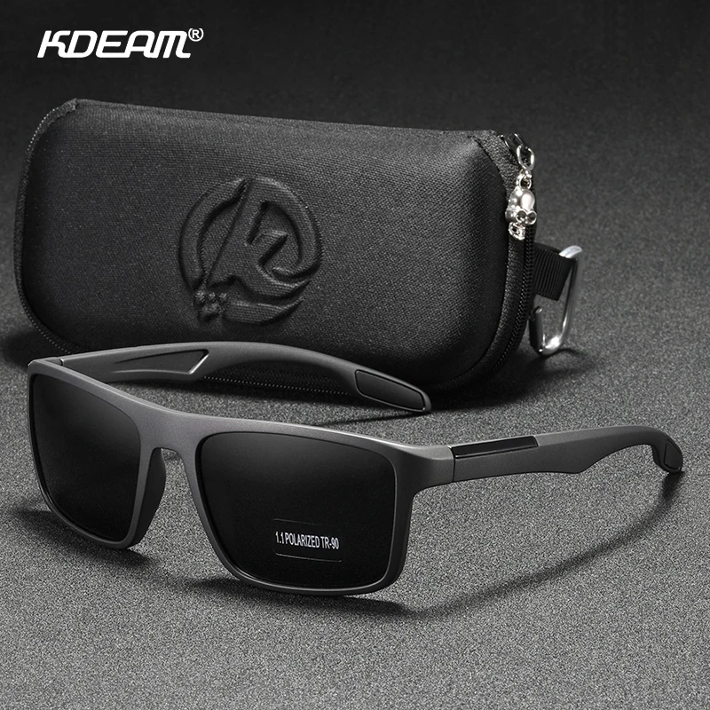 

High Quality Italy Design TR90 Polarized Sunglasses Men Women Sports Driving Shades KDEAM UV400 Unbreakable Sun Glasses With Box