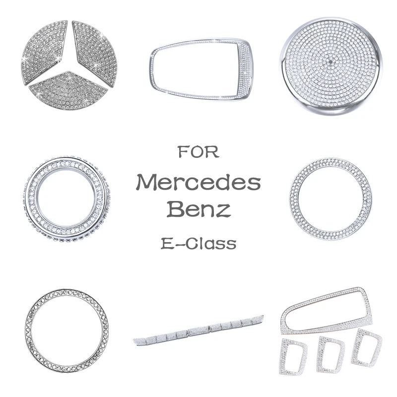 Для Mercedes Benz Аксессуары E Класс W212 W213 AMG Bling Наклейка Детали интерьера Украшения Отделка Ремонт Кристалл Сияющий Серебро Наклейки Наклейка Женщины Мужчины Рулевое колесо ПЕРЕКЛЮЧАТЕЛЬ ПЕРЕКЛЮЧАТЕЛЯ ПЕРЕКЛЮЧ