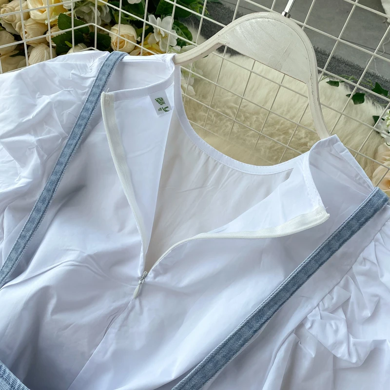 Женский джинсовый комплект из 2 предметов облегающее платье на бретельках с