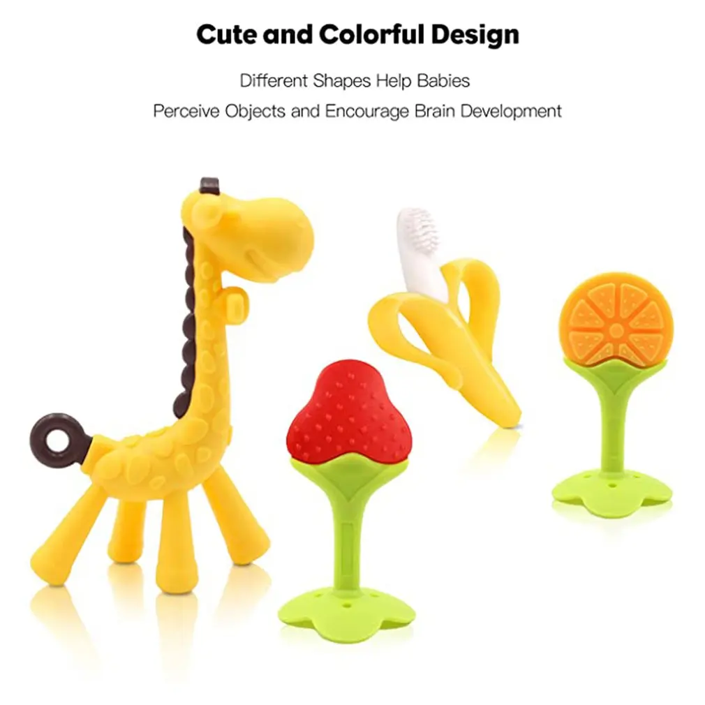 

Baby Teether Baby Infant Kids Chew Teether Toy Baby Molar Stick Baby Molar Toothbrush Silicone Teether Safe Molar Toothbrush