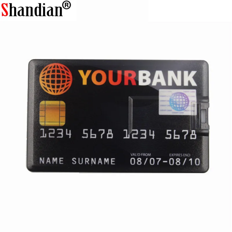 SHANDIAN waterproof Super Slim Credit Card USB Flash Drive 32GB pendrive 4GB 16GB 32GB 64GB bank card model Memory Stick u disk images - 6