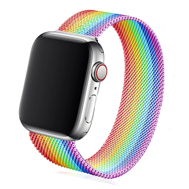 Ремешок для Apple watch band 40 мм 44 браслет из нержавеющей стали с магнитной петлей iWatch 38