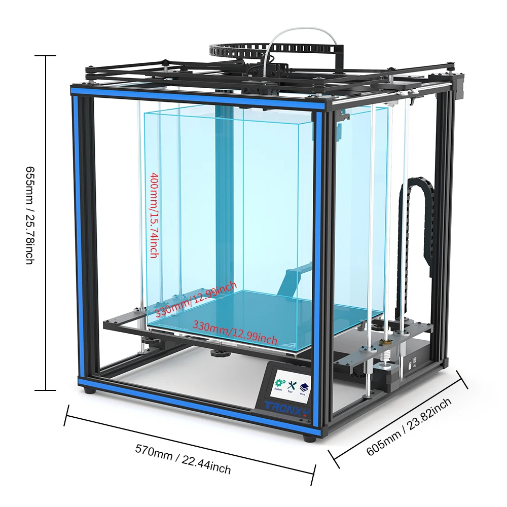 Tronxy X5SA PRO 3D Printer FDM Linear Guide Rail High Precision Titan Extruder DIY Kit Stable Motherboard Auto Level Machine | Компьютеры
