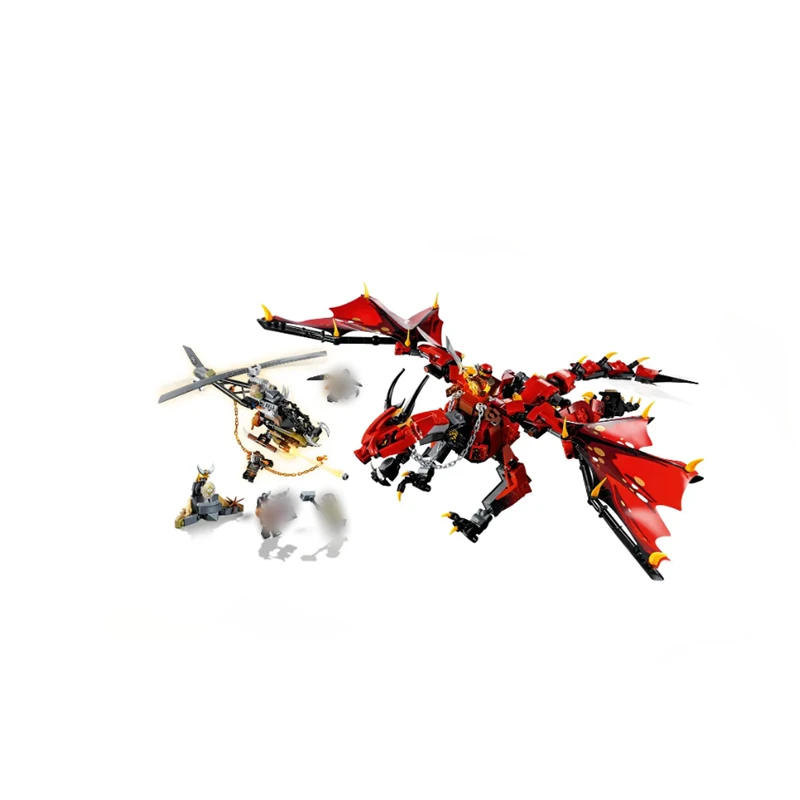 

NINJA Red Dragon Kai Movie Action Figures Hunter Copter Model Building Blocks Bricks toy kids gift dropshipping