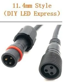 DIY LED connector ETOP 10 пар/Лот 3 ядра черный водонепроницаемый косичка мужской/женский 50 см длиной каждый 18AWG провод с 13,5 мм/18,5 мм/xconnect разъемы - Цвет: DIY LED connector