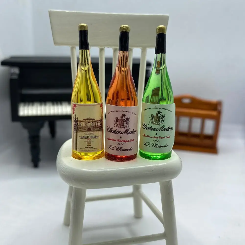 

1pcs Dollhouse Miniature Drinks 1/12 Scale Mini Wine Bottle Food For Barbies Blyth Doll House Kitchen Toy