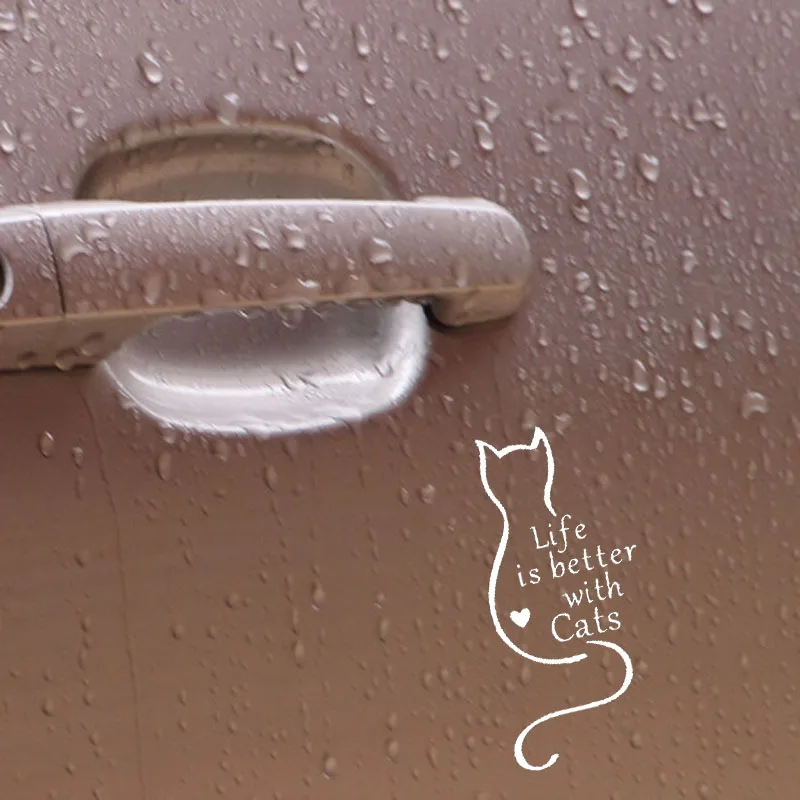 

Funny Life Is Better with Cats Car Stickers Waterproof PVC 16cm X 8cm
