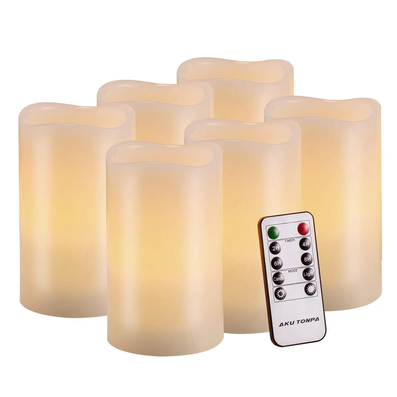 

Flameless Candles Battery Operated Pillar Real Wax Flickering Electric LED Candle Gift Sets with Remote Control Cycling 24 Hours