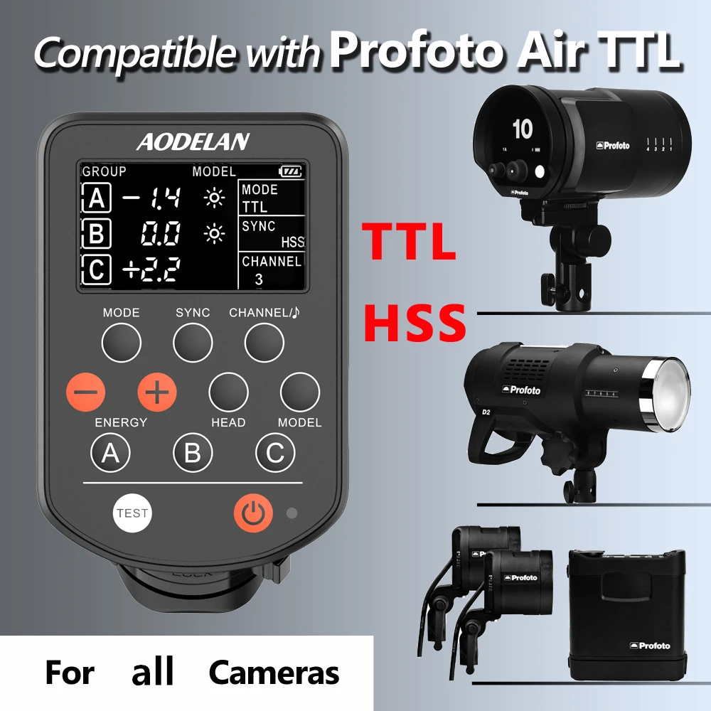 Беспроводной триггер для вспышки AODELAN E2 E4 работает с Profoto A1 B2 B10 D2 Canon Nikon Sony Pentax
