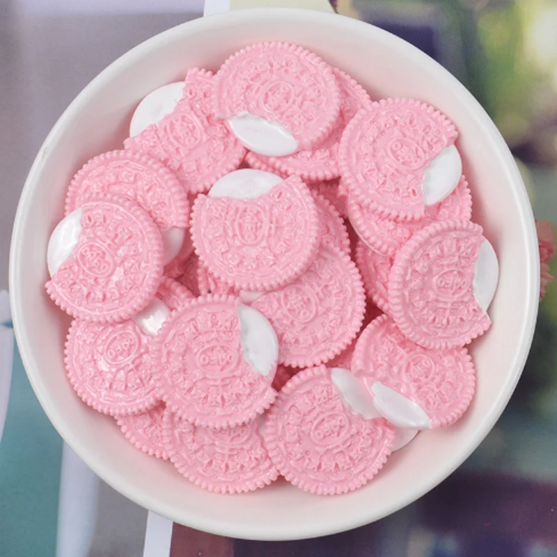 Pink 10 шт., имитация шоколадного печенья, слизи, амулеты, аксессуары, бусины для изготовления ювелирных изделий, принадлежности для рукоделия, скрапбукинг, ремесла, кулон - Окраска металла: Pink