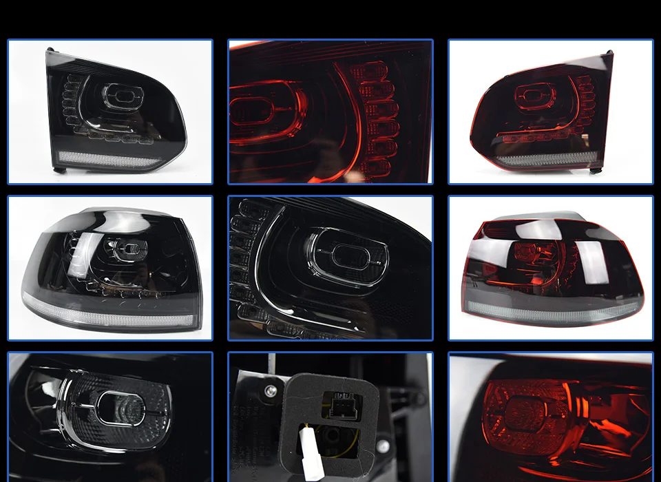 Задний фонарь для VW Golf 6 2009-2012 R20 MK6 светодиодный задние фары, противотуманные фары Габаритные огни DRL Тюнинг автомобилей, автомобильные аксессуары