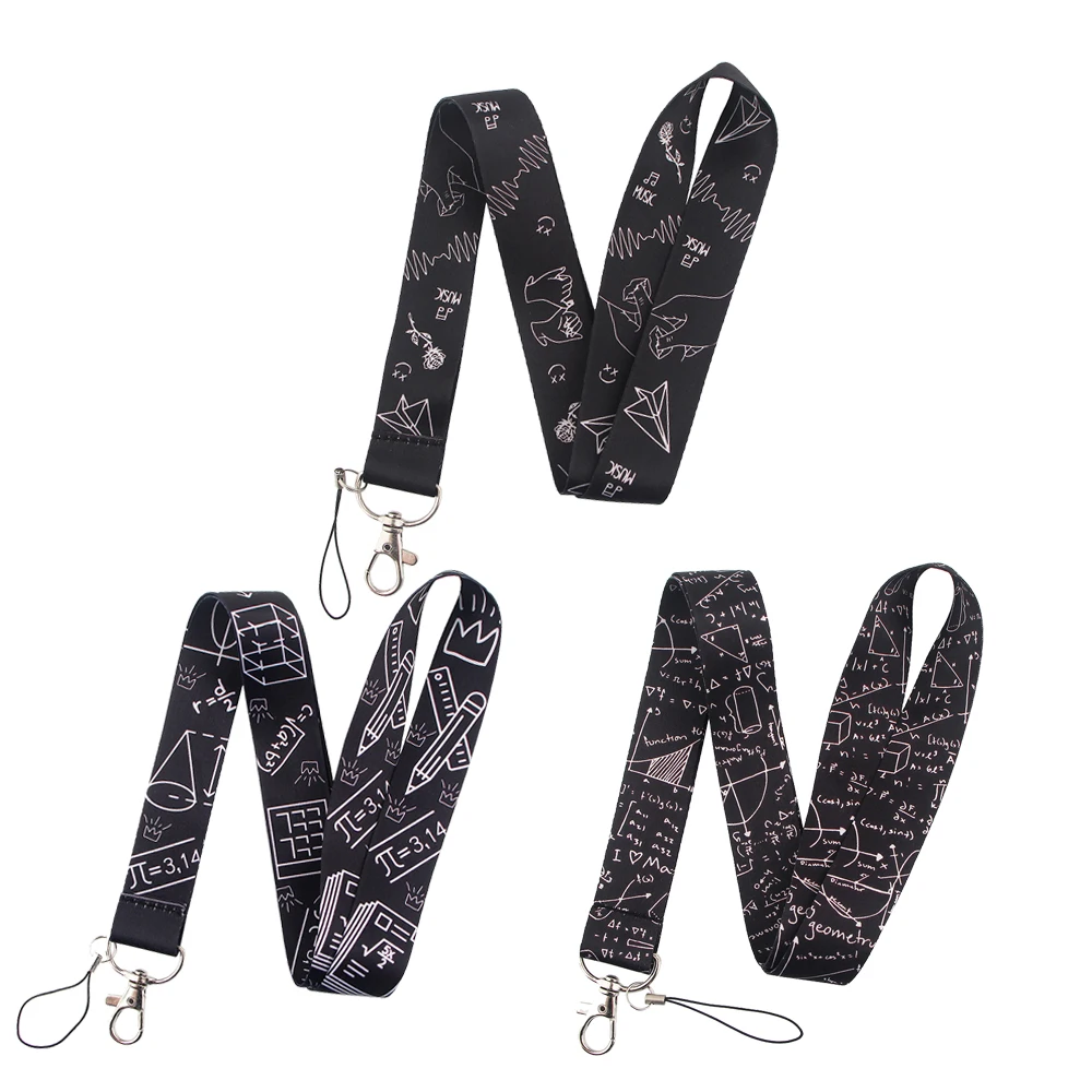 

ZF2432 1 шт. брелок для рисования математической формулы, ремешок на шею для телефона, брелок для ID-карты, креативный шнурок для детей и студенто...