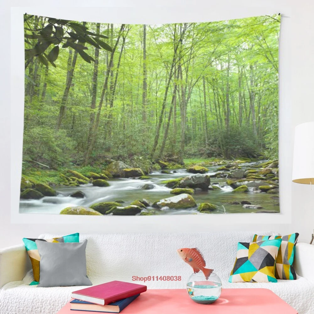 Весеннего леса поток гобелен Одеяло постельное покрывало для спальни