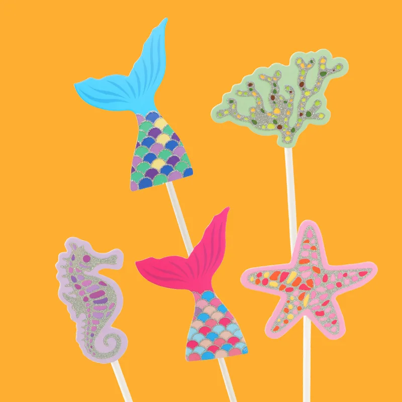 Морская звезда Русалка бронзовые Серебряные украшения для дня рождения топперы