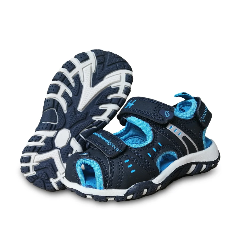 1 пара детских сандалий из ПУ кожи для мальчиков пляжная обувь внутренняя часть 14