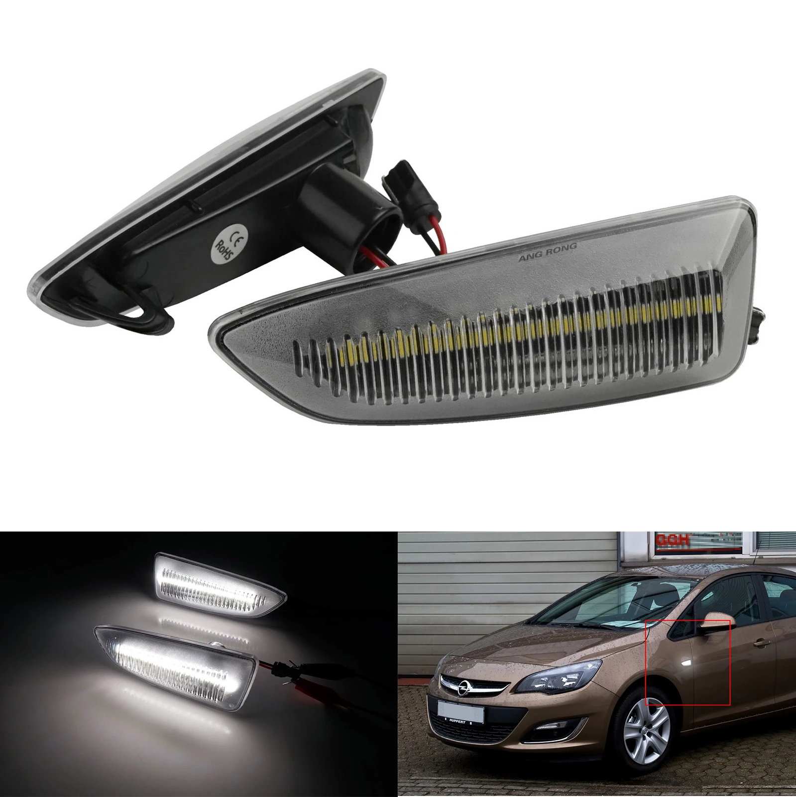 

2x Canbus White LED Side Marker Indicator Repeater Light For Vauxhall Astra J K Grandland X