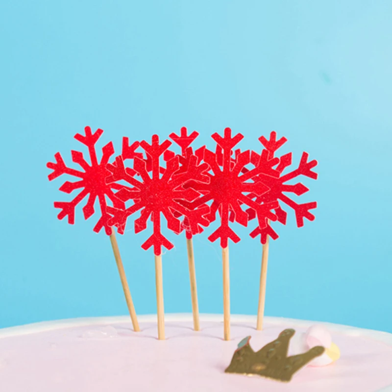 10 шт. Замороженные вечерние рождественские искусственные снежинки торт