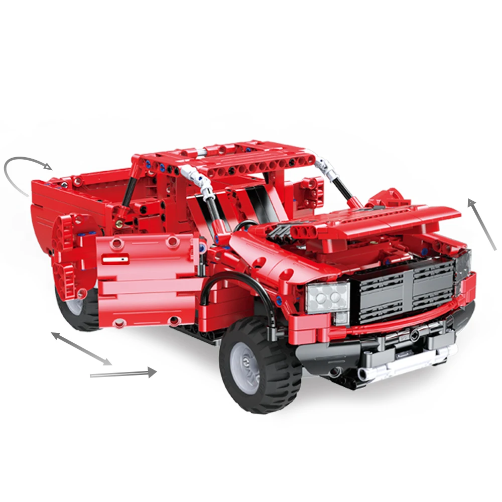 549Pcs RC 2.4Ghz Electric Pickup Trucks Model Building Blocks Car Technic SUV Vehicles Bricks Toys Educational For Kids |
