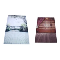 2 pcs photography backdrops studio background flowers photo trees garden vintage library books wooden floor