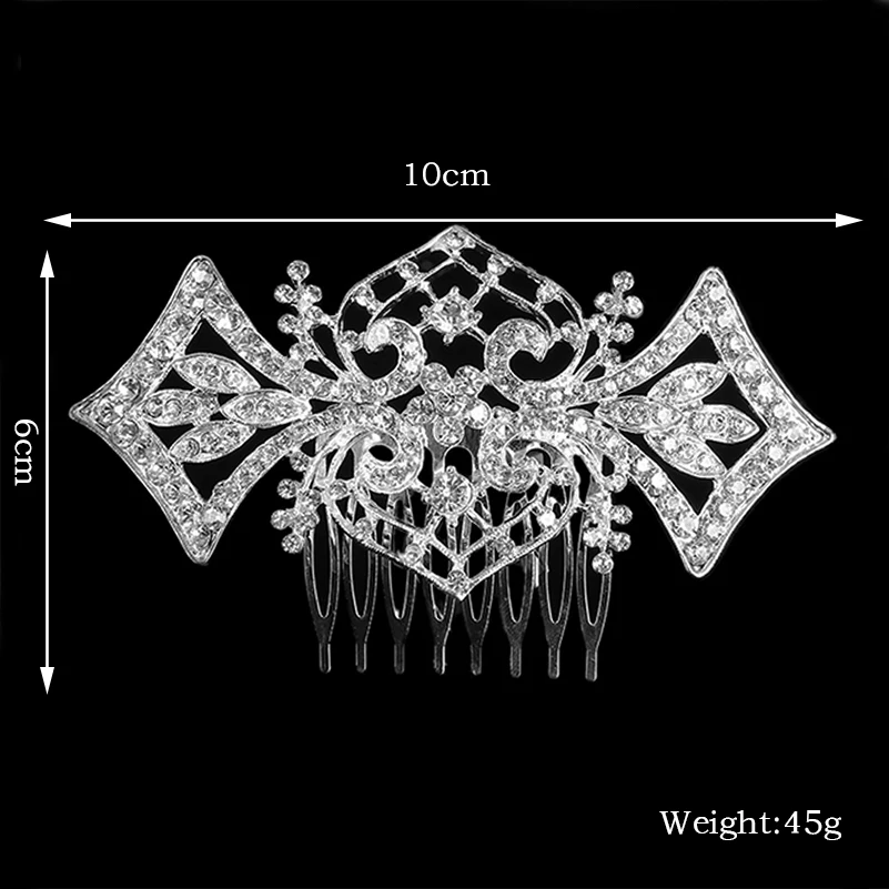 Linglewei New Hair Accessories Bridal Comb heart diamond insert comb fashion alloy headdress |