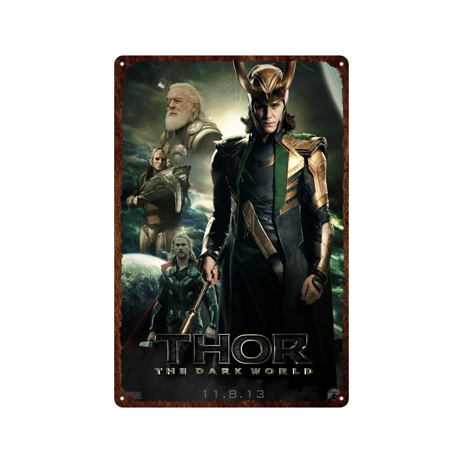 

Thor Ragnarok Tin Poster Plate Vintage Metal Retro Classical Movie Poster Plaque Wall Art Decorative Tin Sign Poster