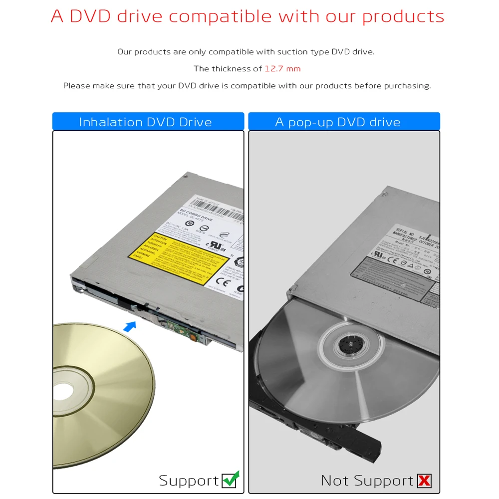 DeepFox USB 2 0 IDE 12 7 мм внешний корпус для DVD/CD ROM чехол CD/DVD оптического привода|Боксы