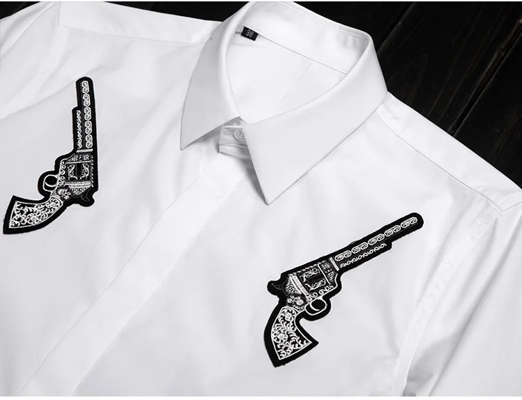 

Men Shirts Luxury Handarm Embroidery Long Sleeve Mens Dress Shirts Plus Size 4xl White Black Fashion Casual Shirts Man