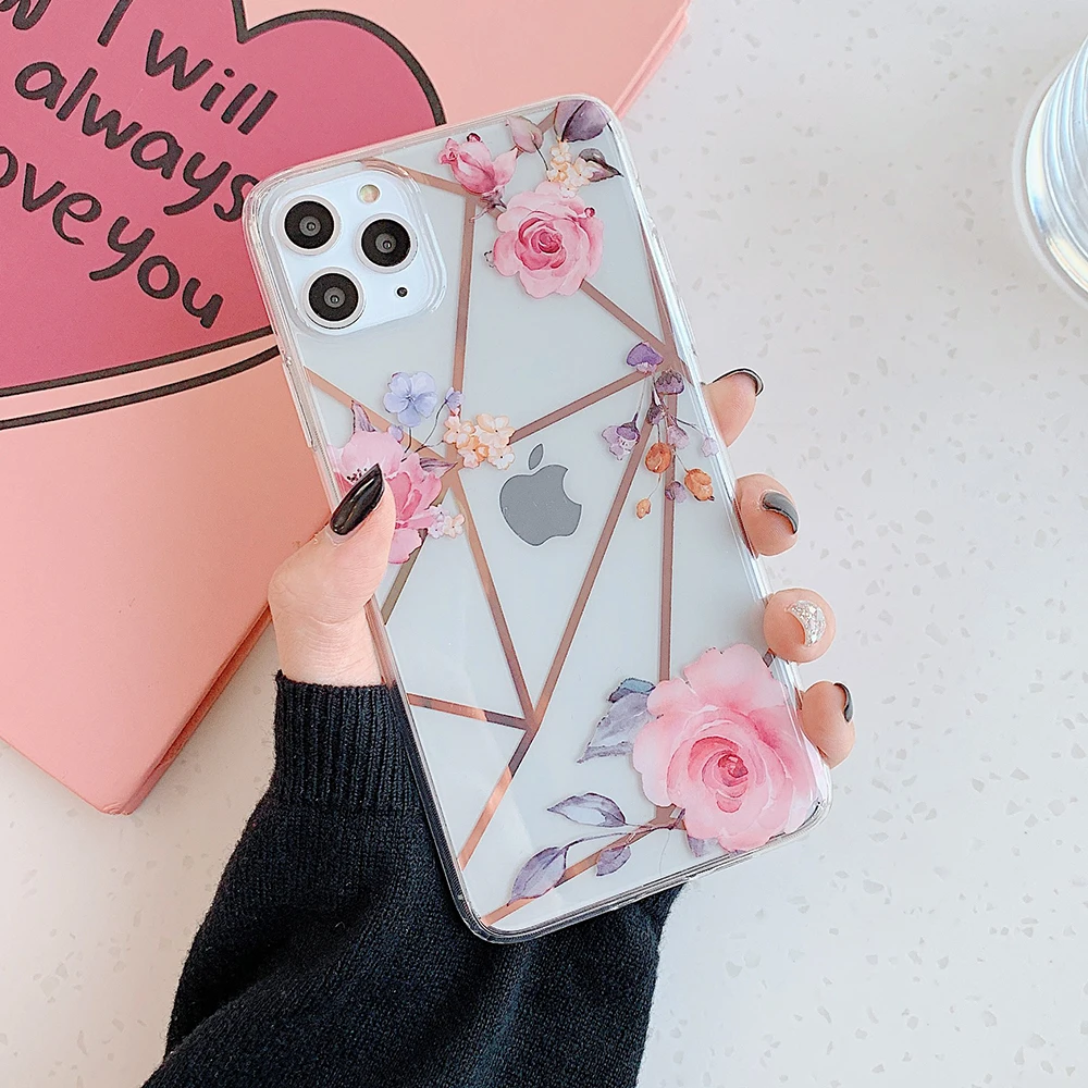 i LOVECOM листья и ананас Прозрачный чехол для телефона для iPhone 11 Pro Max XR XS Max 7 8 Plus X Прозрачная мягкая Гальваническая задняя крышка - Цвет: i