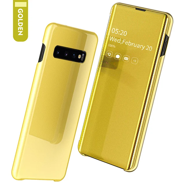 BoeYink умный зеркальный Чехол С Откидывающейся Крышкой для samsung Galaxy S10 S8 S9 плюс S10e S7 Edge Note 8 9 A50 A30 A70 A7 A750 чехол - Цвет: Yellow