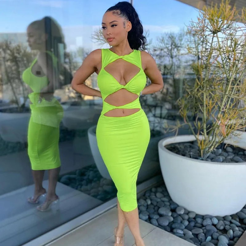 Женские платья BKLD для вечевечерние Клубное летнее Новое однотонное