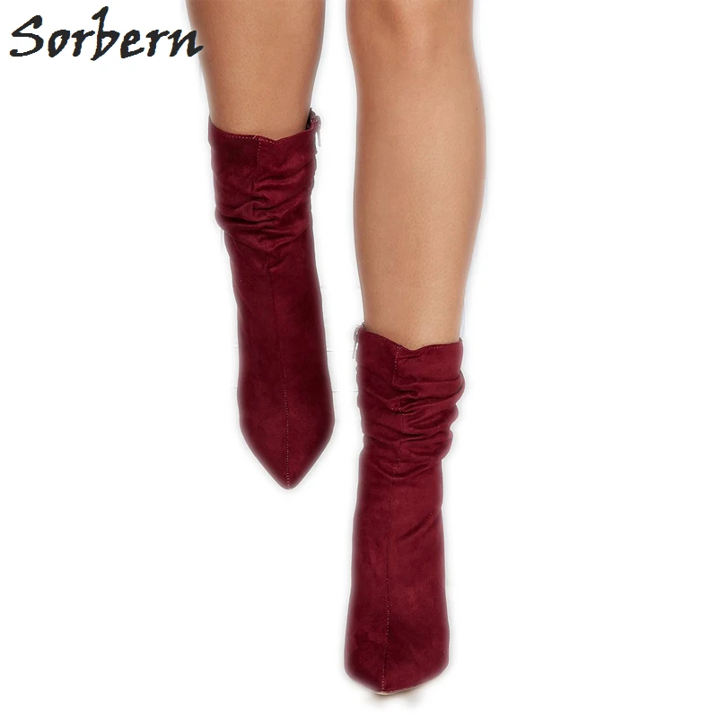 Женские ботильоны с острым носком на высоком каблуке|Женские полусапожки| |