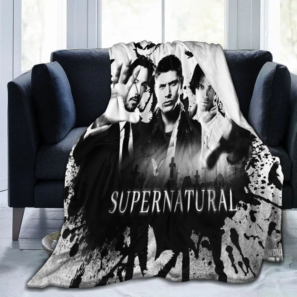 

Supernatural, 3D blanket, personalized printing, soft coral wool blanket, mechanically washed flannel blanket