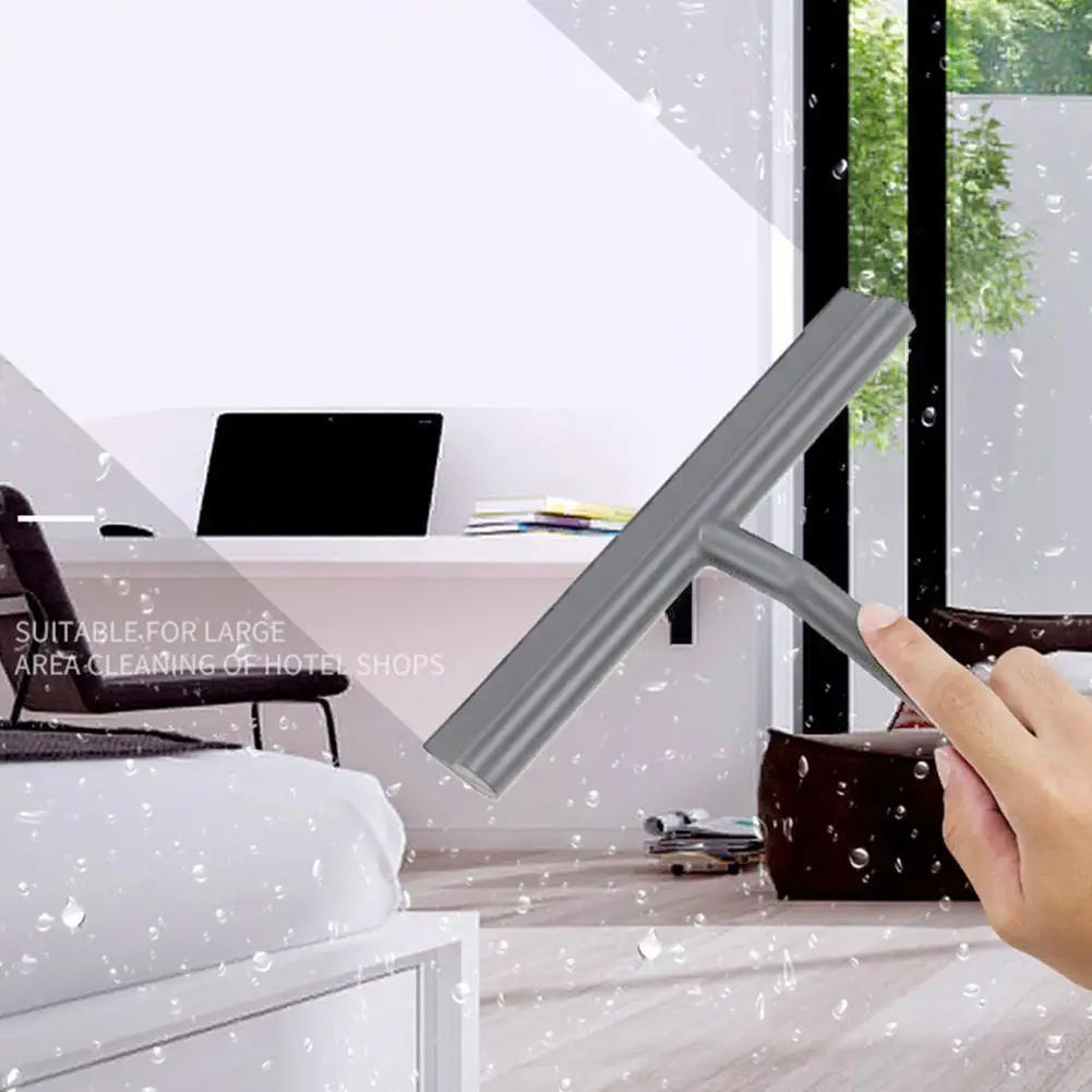 

1pc Silicone Window Tile Glass Wiper Cleaner Squeegee Gray Mirror Holder Color Shower Cleaning L1X9