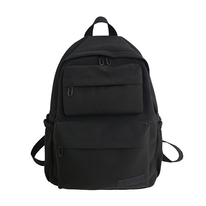 Черный Fashion Waterproof Nylon Backpack for Women Multi Pocket Travel Backpacks Female School Bag for Teenage Girls Book Mochilas - Цвет: Черный