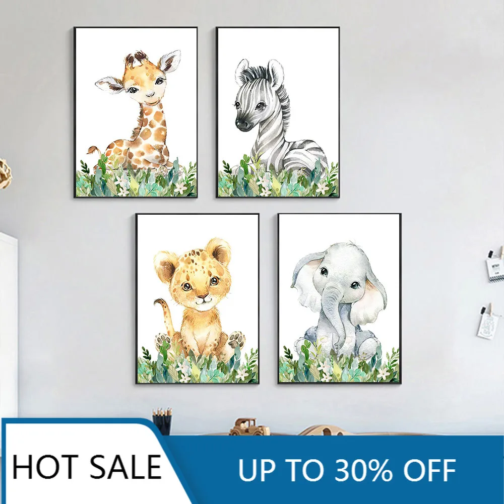 Джунгли Животные печати северных настенные Арт холст картины Плакаты зебра
