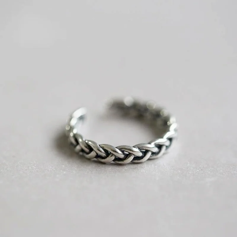 

Vintage Adjustable Size Weave Ring Unique Rings Fashion Female Jewelry