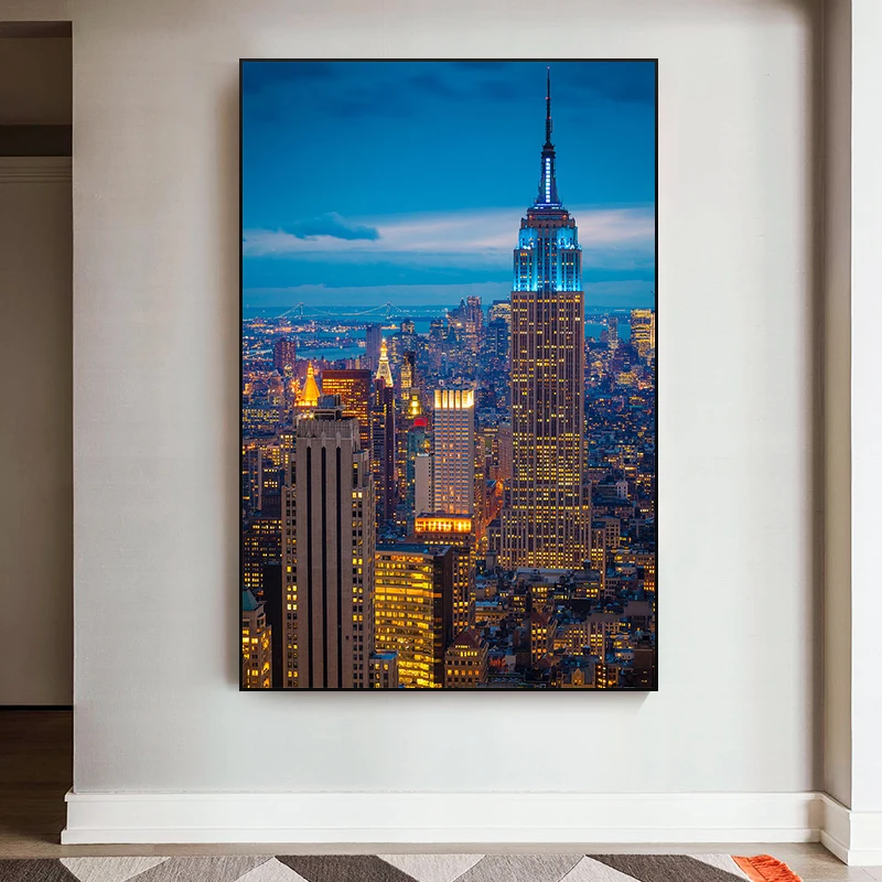 

Empire State Building New York City Canvas Poster Paintings on The Wall Art Posters and Prints Wall Art Pictures Home Decoration