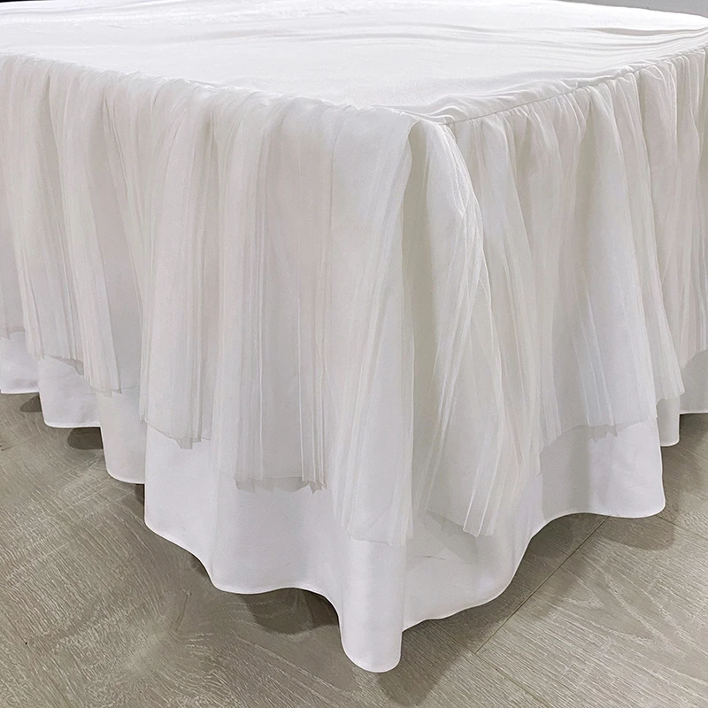 

Luxury White Satin Silk Cotton Floral Embroidery Bedding Set Double Duvet Cover Bed Linen Lace Bedskirt Pillowcases Home Textile