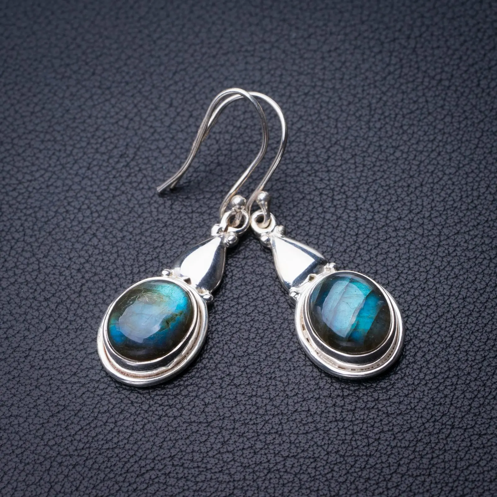 

Серьги из серебра 925 пробы 1,75 пробы с натуральным лабрадоритом StarGems ручной работы E0912