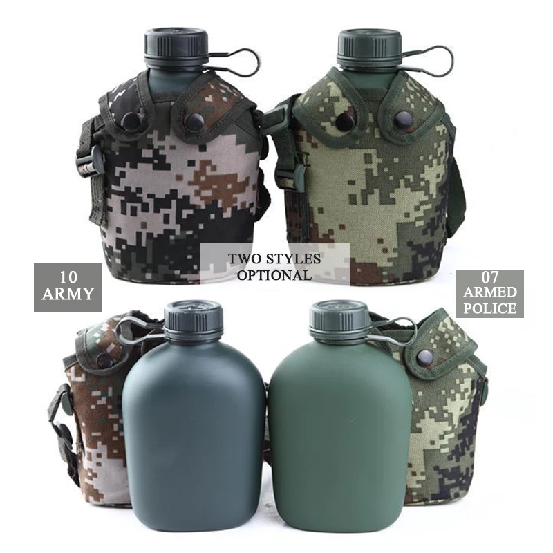 1L камуфляж бутылка для воды с ремнями на открытом воздухе Альпинизм чайник